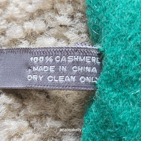 Ann Taylor Cashmere Green Fringed Scarf - Picture 5 of 16